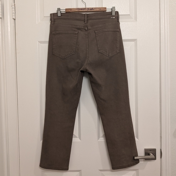 Mother High Waisted Rascal Ankle Step Fray in Olive Green 32" Women's Pants - Picture 3 of 12